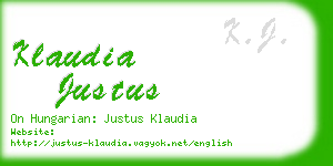 klaudia justus business card